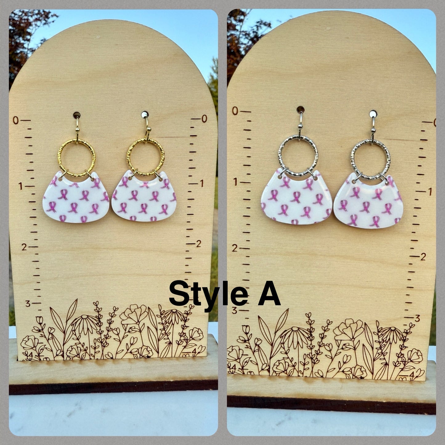 Breast Cancer Awareness Satchel Earrings