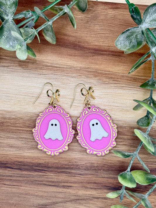 Ghost Cameo Earrings