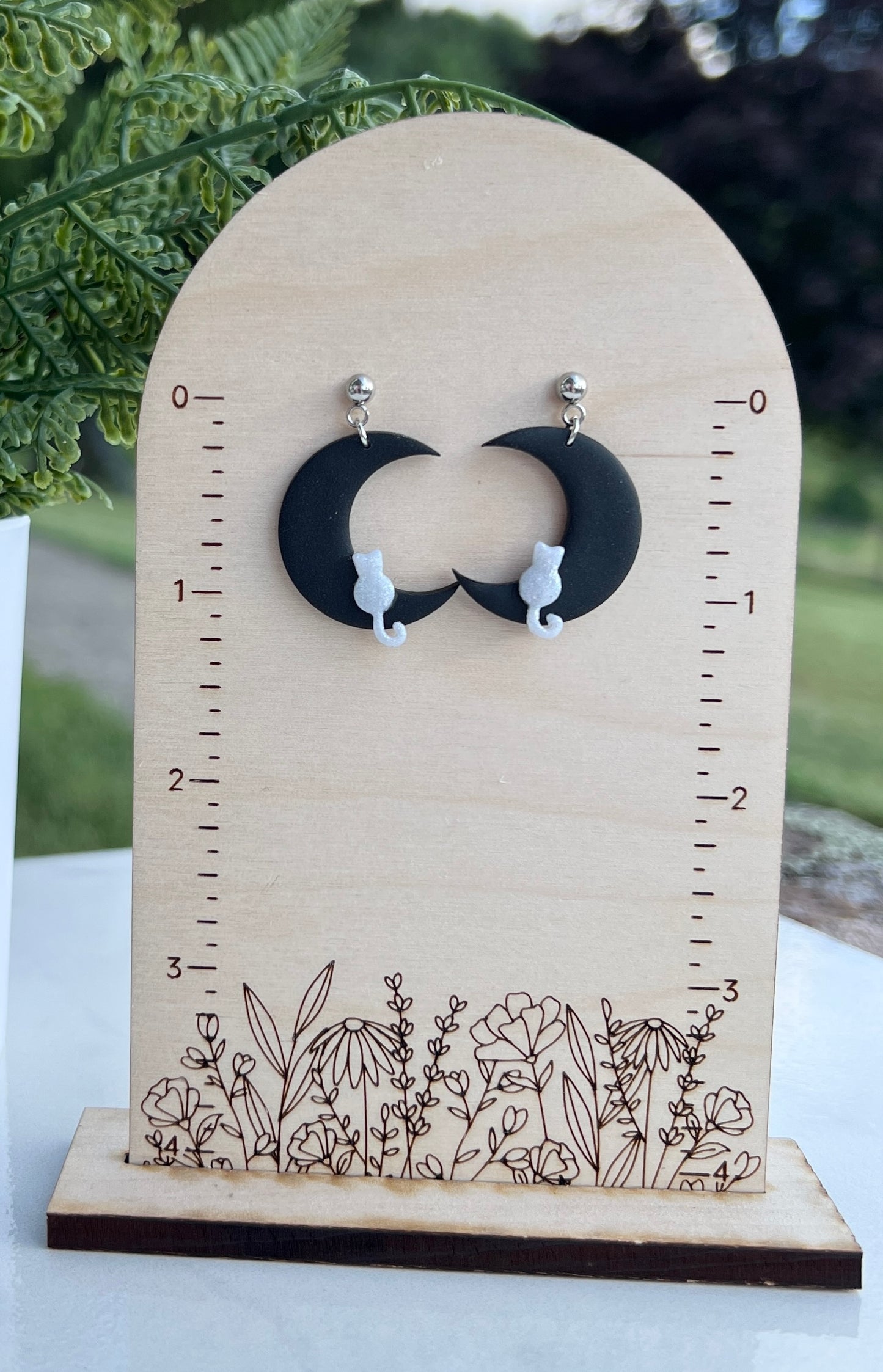 Moonlit Meow Clay Earrings