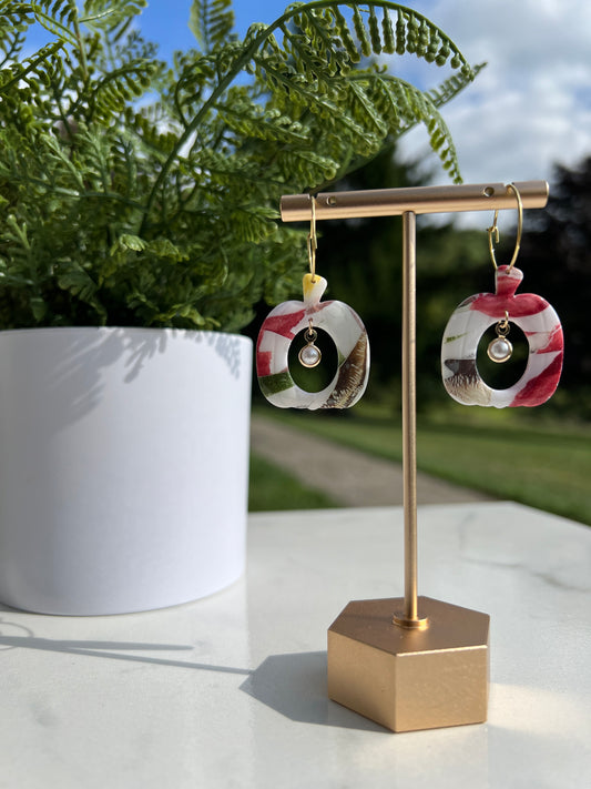 Watercolor Pumpkin Earrings