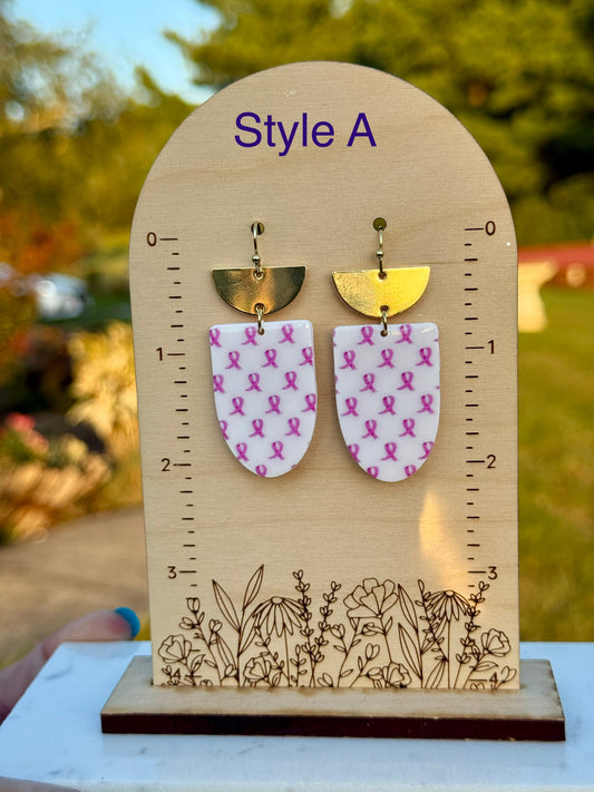 Breast Cancer Awareness Long Dangle